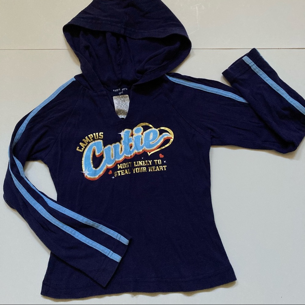 Girl’s Long Sleeve Hoodie Top sz M